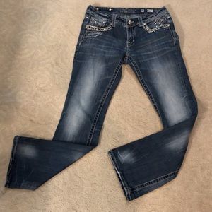 Miss Me Sz 30 signature boot cut w/factory wiskering/distress/fading GUC